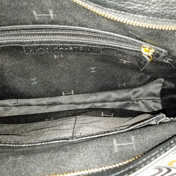 NWOT- Halston Black Leather Bag - Picture 3 of 8